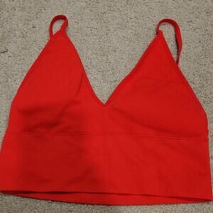 Zenana Padded V-Neck Bralette Cami – Red, Small